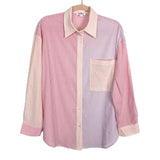 GeeGee Pink/Purple Striped Button Up Top- Size S