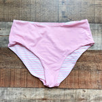 No Brand Pink/Pink and White Striped Reversible Bikini Bottoms- Size ~S (we have matching top, see notes)