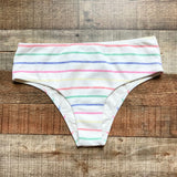 Katie Sturino x Bruna Malucelli Rainbow Stripe Linen Sarah Megababe Bikini Set- Size ~L (see notes, sold as set)