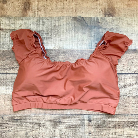 Coral Reef Brick with Cap Sleeves Padded Bikini Top- Size XL (we have matching bottoms)