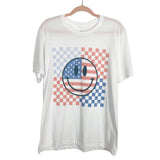 Bella + Canvas American Flag Smiley Face Tee- Size L (see notes)