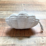 No Brand White Weaved Shell Shaped Hard Case Purse