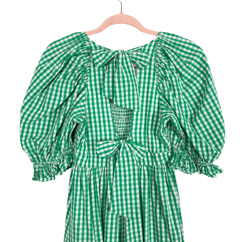 RAHI Green Gingham Smocked Bodice Dress- Size S – The Saved Collection