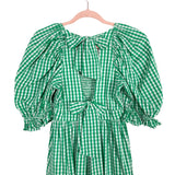 RAHI Green Gingham Smocked Bodice Dress- Size S