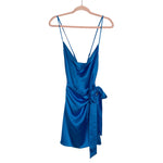 Show Me Your Mumu Blue Satin Faux Wrap Dress- Size XL (sold out online)