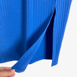 No Brand Blue Ribbed Front Slit Skirt- Size M