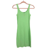Bobi Neon Green Ribbed Knit Tank Mini Dress- Size S (see notes)