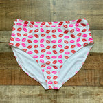 Sassy Red Lipstick x Pink Desert Sassy Lip Print Bikini Bottoms NWT- Size XL (sold out online)