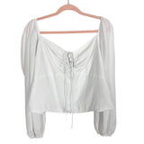 Abercrombie & Fitch White Smocked Halter Tie Top- Size XL (sold out online)