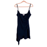 Pink Lily Dark Navy Cinched Side with Asymmetric Hem Faux Wrap Dress- Size XL