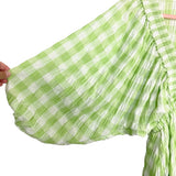 MABLE Green and White Check V-Neck Romper- Size S (sold out online)