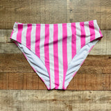 Fig Leaves Pink/White Striped Corsica Bikini Bottoms- Size 16 (sold out online, we have matching top)