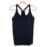 Lululemon Black Ribbed Built in Bra Tank- Size ~L (see notes)