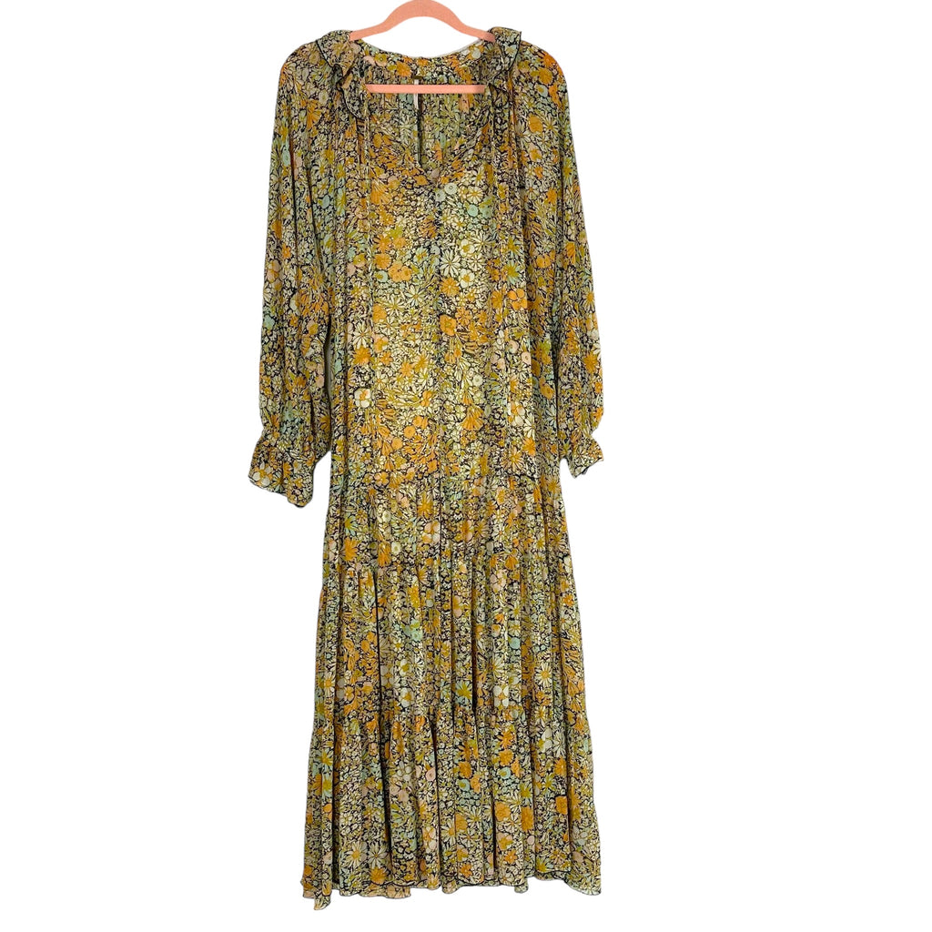 Free People Yellow/Blue/Pink Floral Dress- Size M – The Saved Collection