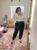 Amaryllis x Tayshia Off White Satin Wrap Blouse- Size XL (sold out online)