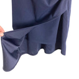 Pink Lily Dark Navy Cinched Side with Asymmetric Hem Faux Wrap Dress- Size XL