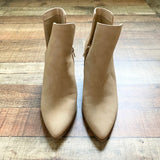 Pink Lily Taupe Side Slit Zipper Booties- Size 8.5 (sold out online, see notes)