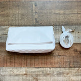 Pink Lily Bone Geometric Imitation Bag with Chain Strap and Additional Shoulder Strap