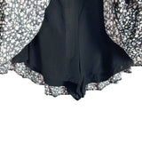 Mustard Seed Black Floral Smocked Waist Ruffle Skort NWT- Size L
