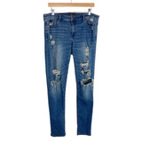 Abercrombie & Fitch Harper Low Rise Super Skinny Distressed Jeans- Size 32/14 L (Inseam 29”)