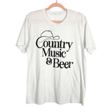 No Brand White Country Music Tee- Size ~XL (see notes)