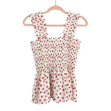 No Brand Floral with Ruffle Straps Smocked Peplum Tank- Size L