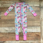 Little Sleepies Pink Sweet Treats Zip Up Pajamas- Size 18-24M