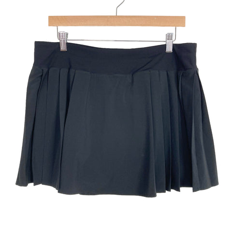 Lululemon Black Pleated Tennis Skirt with Biker Shorts- Size 12