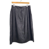 SPANX Black Faux Leather Midi Skirt NWT- Size L
