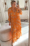 Anthropologie Orange Floral Dress with Slip- Size L (sold out online)