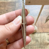 Melinda Maria Silver Spike with Open Cut Outs Drop Earrings