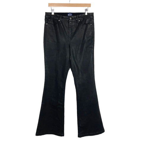 Scoop Black Coated High Rise Flare Jeans- Size 10 (Inseam 32.5”)