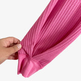 Pink Lily Hot Pink Since You've Been Gone Waffle Knit Top- Size L (sold out online)