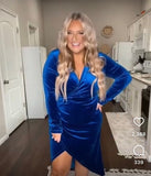 Dokuritu Blue Velvet Glitter Dress NWT- Size XL