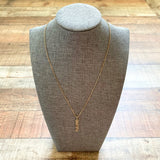 No Brand Gold CZ Grateful Pendant Necklace