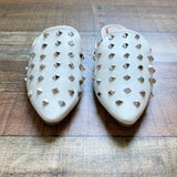 Musshoe White with Silver Studs Mules- Size 8 (Brand New Condition)