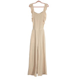 Pretty Garden Cream Ruffle Front Open Back Jumpsuit NWT- Size XL