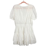 Wayf White Eyelet Surplice Tiered Dress- Size XL (see notes)
