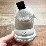 Oasis Society White Mesh with Fur Detail and Glitter Tab Sneakers- Size 8 (Like New Condition)