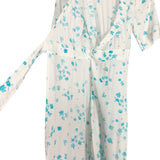 Ganni White Turquoise Floral Wrap Dress- Size 34 (fits like XS)