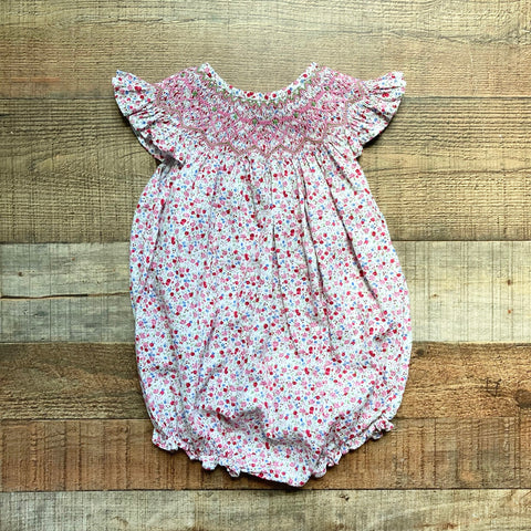 Cecil and Lou Floral Smocked Romper- Size 24M