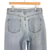 Forever 21 Premium Light Wash Distressed Straight Leg Jeans- Size 31 (sold out online, Inseam 23.5”, Stephanie cut off 2")