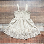 Baby Gap Tan Smocked Eyelet Dress- Size 2 Years