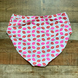 Sassy Red Lipstick x Pink Desert Sassy Lip Print Bikini Bottoms NWT- Size XL (sold out online)