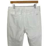 JEN7 by 7 For All Mankind White Ankle Skinny Eyelet Hem Jeans- Size 12 (Inseam 26”)