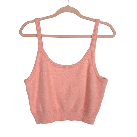 No Brand Pink Fuzzy Crop Top- Size XL (we have matching skirt)