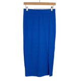 No Brand Blue Ribbed Front Slit Skirt- Size M