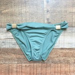 Venus Sage with Gold Metal Sliders Bikini Bottoms NWOT- Size 4 (we have matching bikini top)