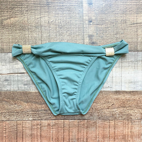 Venus Sage with Gold Metal Sliders Bikini Bottoms NWOT- Size 4 (we have matching bikini top)