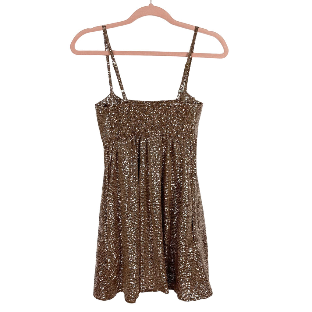 Show Me Your Mumu Gold Sequin Front Bow Mini Dress- Size S (sold out o –  The Saved Collection